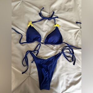 Seafolly Navy and Yellow Bikini